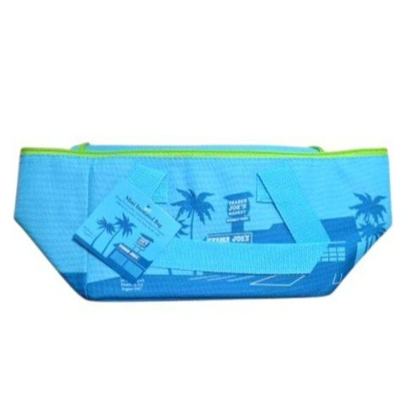 New Trader Joes Mini Insulated Cooler Bag Blue Picnic School Work Lunch 1.5 gal - Picture 5 of 9